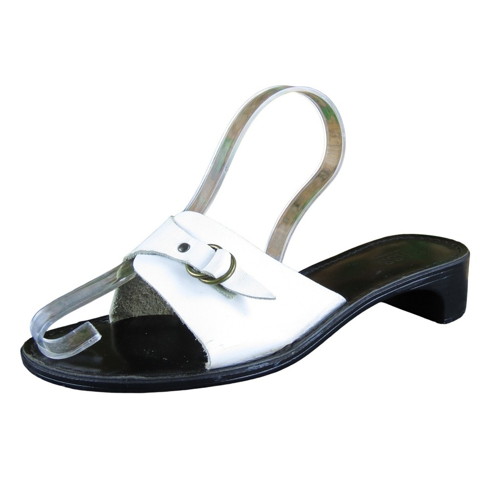 Bass Women‎ Kerry Italy Slide White Leather Sz 9.5 Medium Gently Used 2025